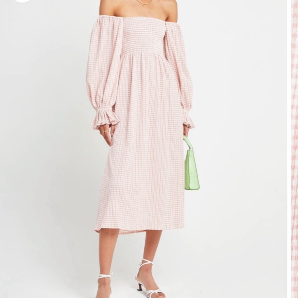 OPT Gingham Long Sleeve Dress - Picture 2 of 9